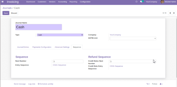 Journal Sequence For Odoo 18