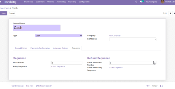 Journal Sequence For Odoo 18